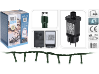 APP-Lichterkette - Smart Light - warmweiß - 400 LEDs; 8m; IP44; Kabel: grün; mit APP steuerbar