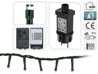 APP-Lichterkette - Smart Light - warmweiß - 800 LEDs; 16m; IP44; Kabel: grün; mit APP steuerbar