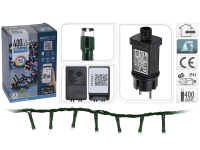 APP-Lichterkette - Smart Light - RGB - 400 LEDs; 8m; IP44; Kabel: grün; mit APP steuerbar