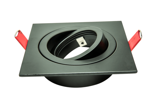 LED Architektur Deckenblende MR16 | schwenkbar | Schwarz | eckig | Ausschnitt: DM 80mm | Modul: 92x92mm | IP20 |