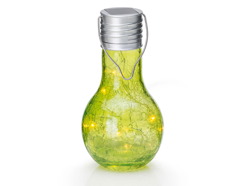 Solar Cracker Bulb - grün, mit 8 LEDs, warmweiß, NI-MH 150mAh, DxH= 9x17cm