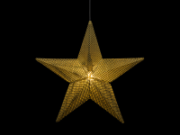 3D-Figur "Imperial Metall Star" Gold mit 5m schwarzem Kabel | indoor| d:49cm | 230V | 2,5W | E14 Fassung inkl. LED |