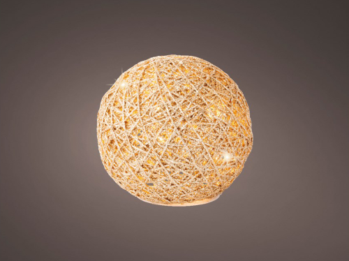 Batterie LED Kugel "Papier" | d: 20cm | 30 LEDs | warmweiß | Batterie: 3xAA exkl. | IP20