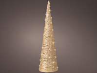 Batterie LED Konus "Papier" | d: 19,5cm | H: 78cm | 40 LEDs | warmweiß | Batterie: 3xAA exkl. | Timer: 6h an, 18h aus | IP20