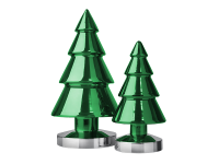 Batterie LED Dekoleuchte Winterlight Tannenbaum chrom-grün klein | H: 26cm | Batterie: 3xAA exkl. | 4,5V |