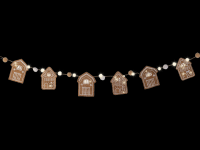 Batterie Lichterkette Lebkuchenhäuser | Braun | Länge: 2m | 40 LEDs | warmweiß | Batterie: 2xAA exkl. | Timer: 6h an, 18h aus | IP20 |