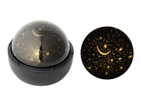 Batterie 3D-Projektor "Nachthimmel" mit Rotations-Effekt | Schwarz | H: 13cm | d: 16cm | warmweiß | Batterie: 3xAA exkl. | IP20 | Timerfunktion: 6h an, 18h aus |