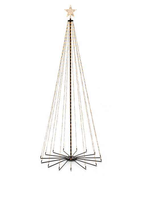 Lichtbaum schwarz 240 | Höhe: 240cm | Durchmesser: 100cm | 700 LEDs warmweiß | Netzstecker 5m Zuleitung | Outdoor