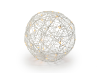 Batteriebetriebene 3D-Kugel "Bianco M" weiß  | d:20cm | 60 LEDs | superwarmweiß | IP44 | Batterie: 3xAA exkl. |