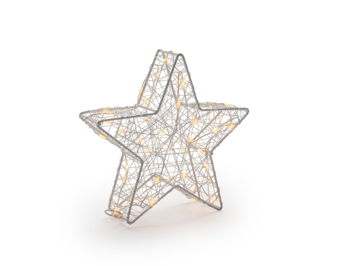 Batteriebetriebener 3D-Stern "Bianco S" weiß  | d:20cm | T:5cm | 40 LEDs | superwarmweiß | IP44 | Batterie: 3xAA exkl. |