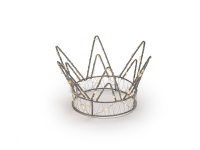 Batteriebetriebener 3D-Krone "Silver Crown" silber | d:18cm | H:10cm | 60 LEDs | warmweiß | IP44 | Batterie: 3xAA exkl. |