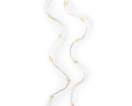 LED Batterie Microlichterkette | 4,95 Meter | 100 LEDs | warmweiß | Kabelfarbe: silber | IP20 | Timer: 6h an, 18h aus | exkl. Batterie: 2 x AA