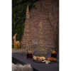 LED-Lichterbaum wicker L | H: 90cm | D: 23cm | 160 LEDs | warmweiß | Netzstecker mit 5m Zuleitung | Timer: 8h an, 16h aus | IP44 |