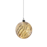 Batteriebetriebene Glas-Kugel | gold | D: 12cm | warmweiß | IP20 | inkl. Timer: 6h on/18h off | Batterie: 3xAA exkl. |