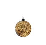 Batteriebetriebene Glas-Kugel | kupfer | D: 12cm | warmweiß | IP20 | inkl. Timer: 6h on/18h off | Batterie: 3xAA exkl. |