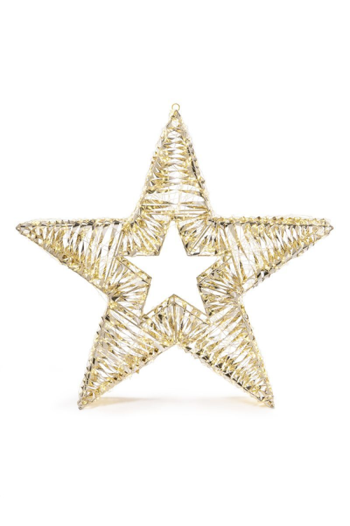 Glamour-Star 80 | gold | DxT: 80x12cm | warmweiß | 1800 LEDs | 31V/6W | inkl. Steckernetzteil | IP44 |