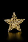 Glamour-hanging Star 35 | gold | DxT: 35x8cm | warmweiß | 300 LEDs | 4,5V/6W | inkl. Steckernetzteil | IP44 |