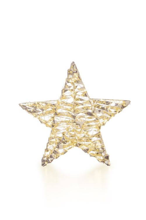 Glamour-hanging Star 35 | gold | DxT: 35x8cm | warmweiß | 300 LEDs | 4,5V/6W | inkl. Steckernetzteil | IP44 |