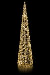 Glamour-Cone Tree 100 | gold | HxD: 100x25cm | warmweiß | 600 LEDs | 4,5V/6W | inkl. Steckernetzteil | IP44 |