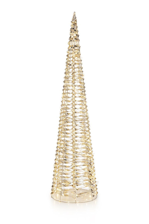 Glamour-Cone Tree 100 | gold | HxD: 100x25cm | warmweiß | 600 LEDs | 4,5V/6W | inkl. Steckernetzteil | IP44 |