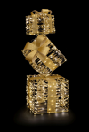 Glamour-Giftbox 3 | gold | HxBxT: 76x25x25cm | warmweiß | 350 LEDs | 4,5V/6W | inkl. Steckernetzteil | IP44 |