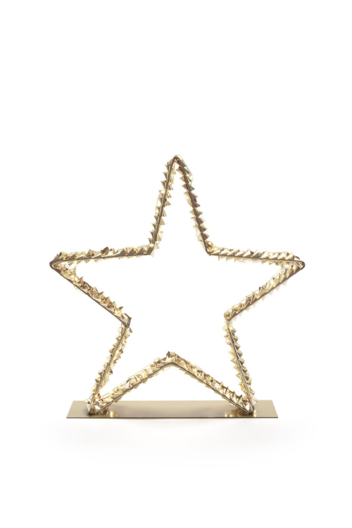 Glamour-Star 40 | gold | HxBxT: 40x40x8cm | warmweiß | 100 LEDs | 4,5V/1,35W | inkl. Steckernetzteil | IP44 |