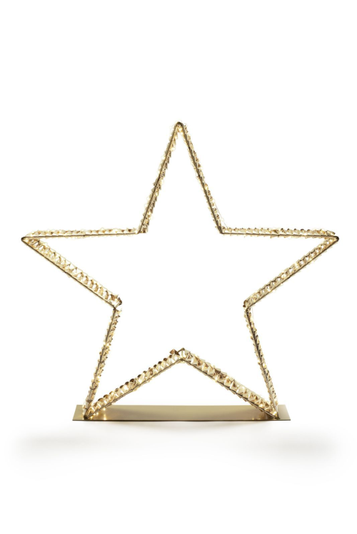 Glamour-Star 60 | gold | HxBxT: 57x59x9cm | warmweiß | 200 LEDs | 4,5V/6W | inkl. Steckernetzteil | IP44 |