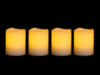 LED Wachskerzen-Set 4er creme, Batteriebetrieben, HxD: 5x5cm