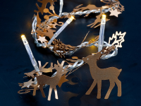 LED Lichterkette, Rentier, gold - die entzückenden Rehe bringen die Atmosphäre eines verschneiten Winterwaldes in Ihr Heim