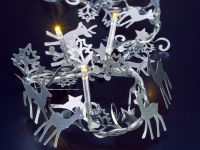 LED Lichterkette, Rentier, silber - die entzückenden Rehe bringen die Atmosphäre eines verschneiten Winterwaldes in Ihr Heim