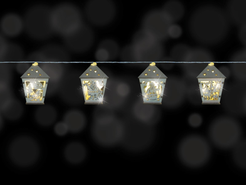  Laternen  - Lichterkette - schimmert zart durch die Nacht