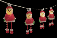LED Glittering Santa, weiß/rot, L=135cm, warmweiß