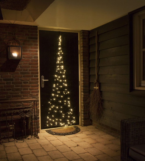 Fairybell LED Tür-Christbaum | Höhe= 210cm |  120 LEDs | Warmweiß | IP44 |