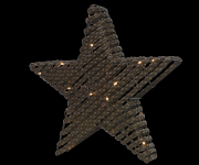 LED Wicker Stern Batterie Außenbereich, braun, d: 40cm / Tiefe: 7cm, 30 LEDs warmweiß, 2x1,5V (AA)