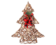 Batterie LED Naturgeflecht Baum |  HxB: 40x34cm | T: 10cm | 15 LEDs | warmweiß | Batterie: 3xAA exkl. | Timer: 6h an, 18h aus | IP20 |