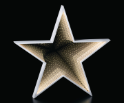 Weihnachtsstern, mit faszinierendem Spiegel-Effekt, durch eine verspiegelte Rückwand erscheinen die LED-Lichtquellen wie ein endloses Lichtermeer