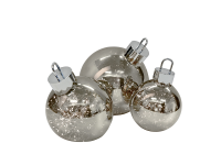 Ornament Christbaumkugel chrom/smoke groß - mit faszinierendem Lichteffekt - Batteriebetrieben D: 30cm