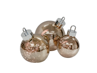 Ornament Christbaumkugel chrom/kupfer klein - mit faszinierendem Lichteffekt - Batteriebetrieben D: 20cm