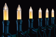 LED Kerzenlichterkette Candle Light 20 | 19m + 3m Anschlußleitung | 20 Kerzen (Höhe: 14cm) - Abstand: 1m | warmweiß | Kabelfarbe: dgrün/schwarz | 230V | 5W | IP44 |