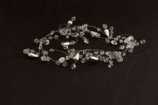 Dekorationskette Glas, klar metallic, 1,5m