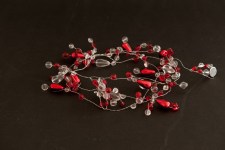 Dekorationskette Glas, rot metallic, 1,5m