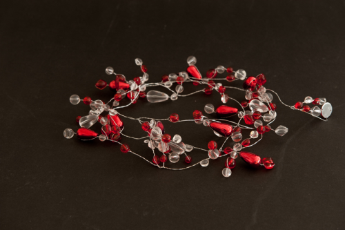 Dekorationskette Glas, rot metallic, 1,5m