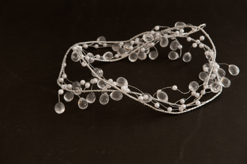 Dekorationskette Glas mit Perlen, 1,5m