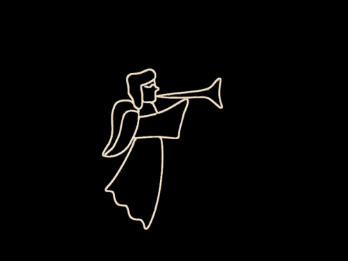 Engel mit Trompete – sorgt für weihnachtliche Stimmung – warmweiß