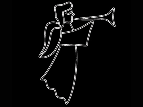 Engel mit Trompete – sorgt für weihnachtliche Stimmung – eisweiß