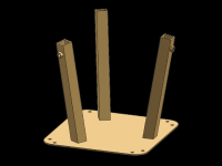 3er Standfuß Gold "Wichita" für 2D-Standfiguren | HxBxT: 20x22x22cm |