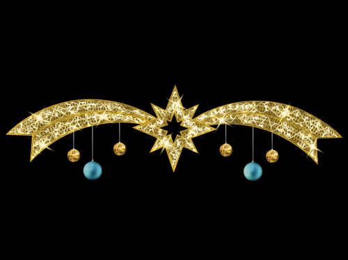 2D-Straßenfigur Komet mit Doppelschweif "Towson" Gold | Rahmenlos | LED warmweiß | BxH:325x80cm | 195 LEDs, davon 40 blinkend | 24V | 12W | inkl. Netzteil | IP44 |