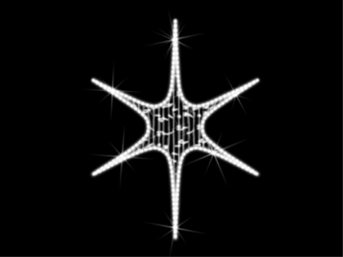 2D-Mastfigur Stern 6-zackig | LED kaltweiß | BxH:95x120cm | 230V | 15W | IP44 |