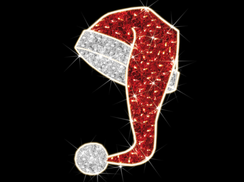 2D-Mastfigur Weihnachtsmütze | LED kaltweiß | BxH:96x150cm | 24V inkl. Netzteil | 24W | IP44 |