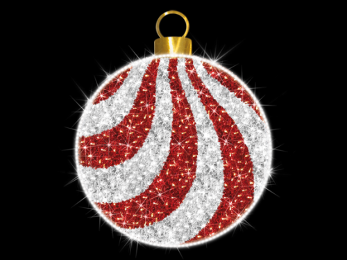 2D-Mastfigur Weihnachtskugel | LED kaltweiß | BxH:125x150cm | 24V inkl. Netzteil | 23W | IP44 |